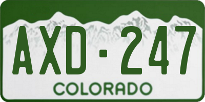 CO license plate AXD247