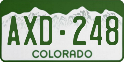 CO license plate AXD248