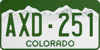 CO license plate AXD251