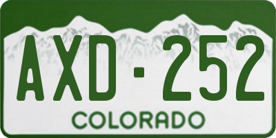 CO license plate AXD252
