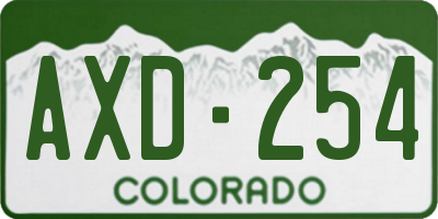 CO license plate AXD254