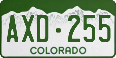 CO license plate AXD255