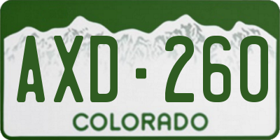 CO license plate AXD260