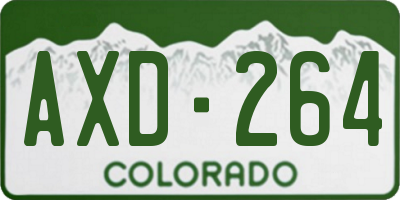 CO license plate AXD264
