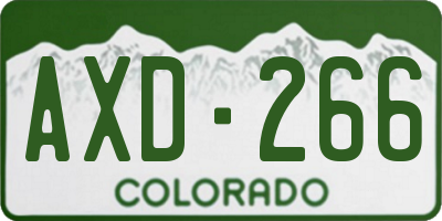CO license plate AXD266