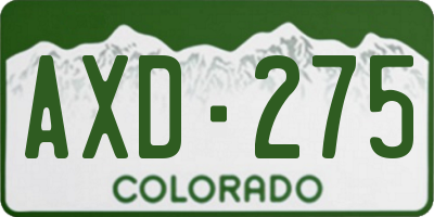 CO license plate AXD275