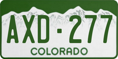 CO license plate AXD277