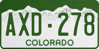 CO license plate AXD278