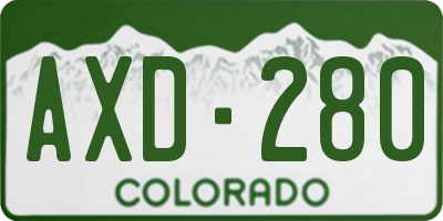 CO license plate AXD280