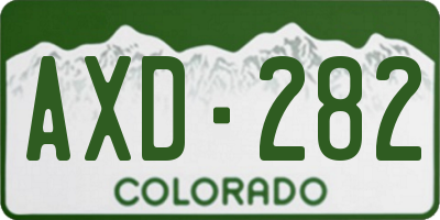 CO license plate AXD282