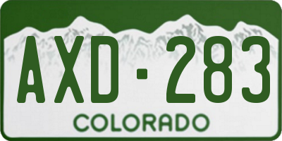 CO license plate AXD283