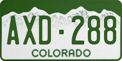 CO license plate AXD288
