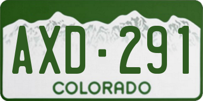 CO license plate AXD291