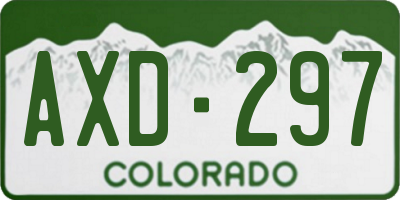 CO license plate AXD297