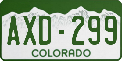 CO license plate AXD299