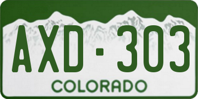 CO license plate AXD303