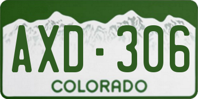 CO license plate AXD306