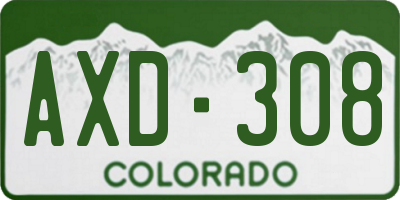 CO license plate AXD308