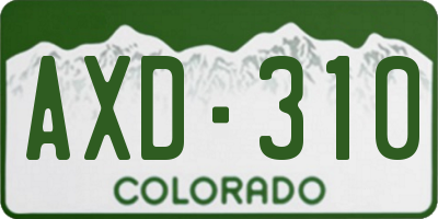 CO license plate AXD310