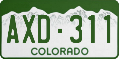 CO license plate AXD311