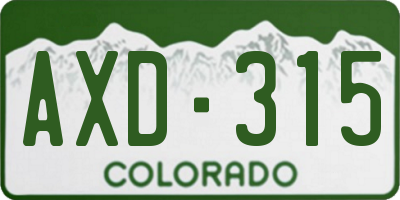 CO license plate AXD315