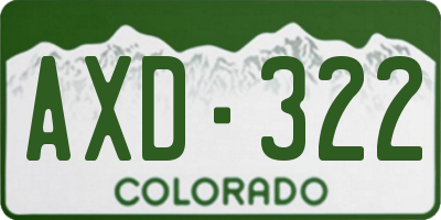 CO license plate AXD322