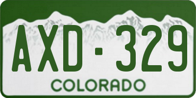 CO license plate AXD329