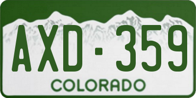 CO license plate AXD359