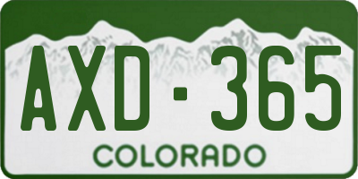 CO license plate AXD365