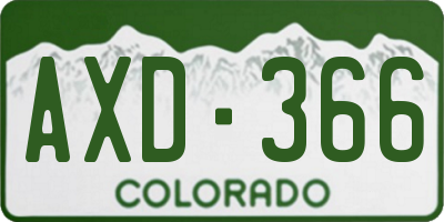 CO license plate AXD366