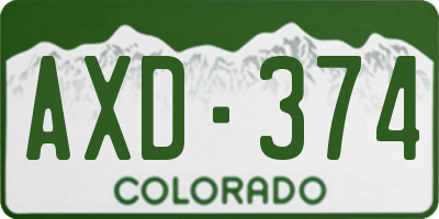 CO license plate AXD374
