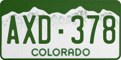 CO license plate AXD378