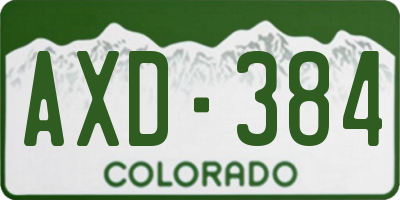 CO license plate AXD384