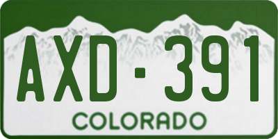 CO license plate AXD391
