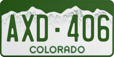 CO license plate AXD406
