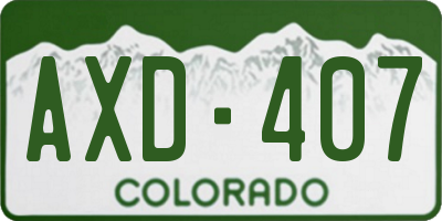 CO license plate AXD407
