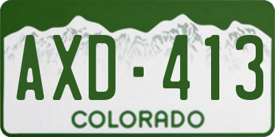 CO license plate AXD413