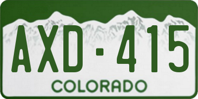 CO license plate AXD415