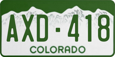 CO license plate AXD418