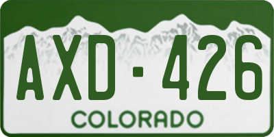 CO license plate AXD426