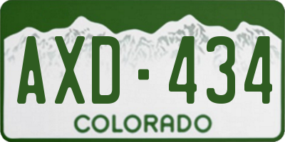 CO license plate AXD434