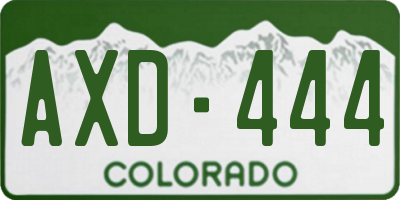 CO license plate AXD444