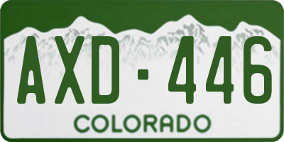 CO license plate AXD446