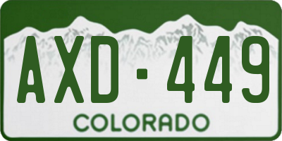 CO license plate AXD449