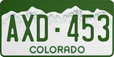 CO license plate AXD453