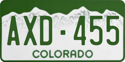 CO license plate AXD455