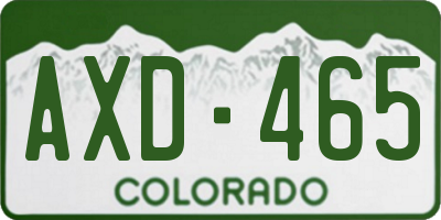 CO license plate AXD465