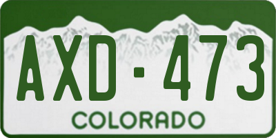 CO license plate AXD473
