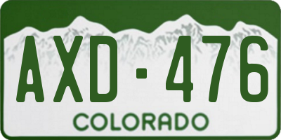 CO license plate AXD476