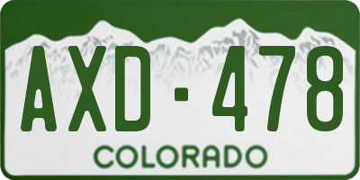 CO license plate AXD478